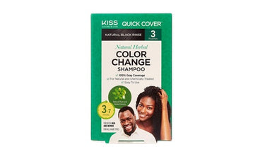 KISS Quick Cover Natural Herbal Color Change Shampoo - Natural Black - ANNS BEAUTY SUPPLY